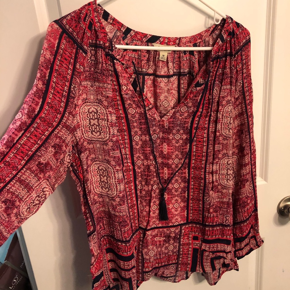 Lucky brand pink and navy printed